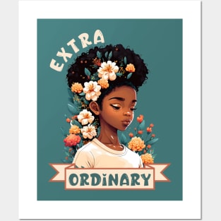 Extra Ordinary Black Girl, Birthday Gift for Black Girl Posters and Art